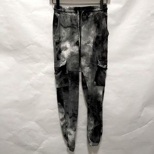 Womens black and white tide dyed pants size medium